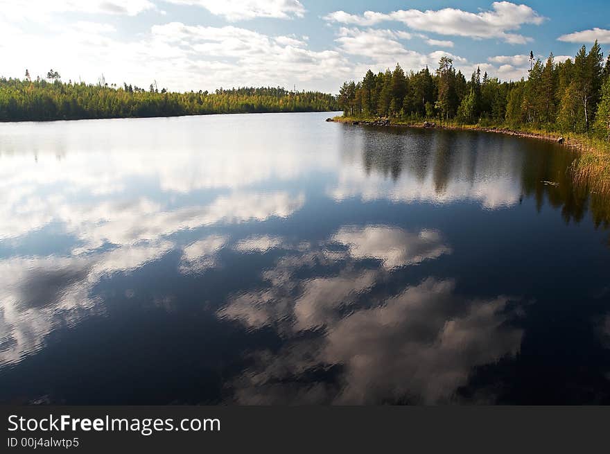 Big lake in Karelia, Russia