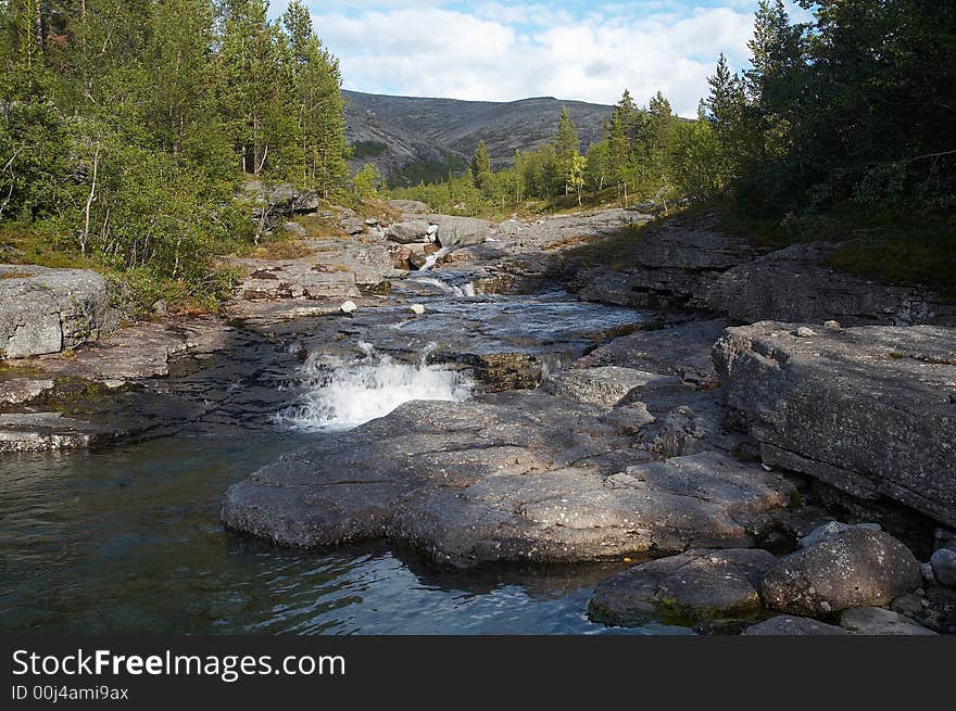 Waterfall On River