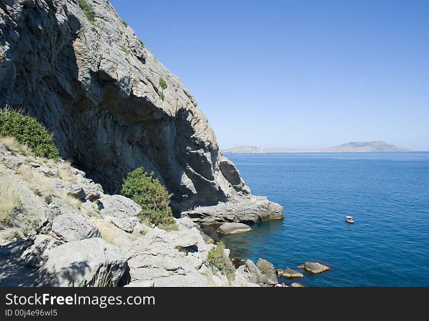 Greater mountain with a cave. On coast of the black sea. Greater mountain with a cave. On coast of the black sea.