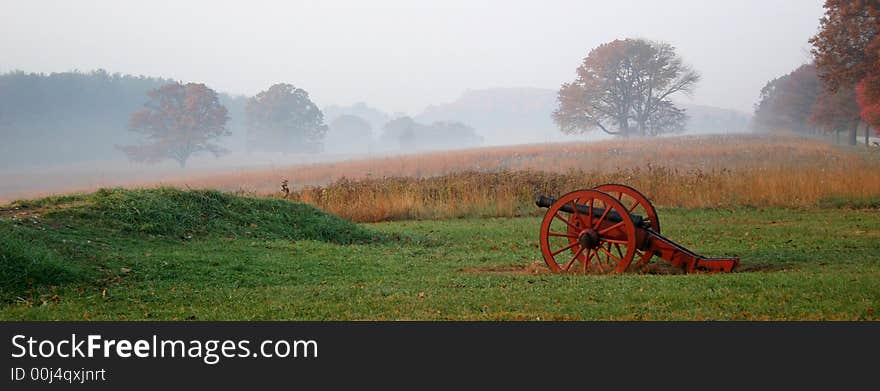 Valley Forge National Park in the early morning mist. Valley Forge National Park in the early morning mist