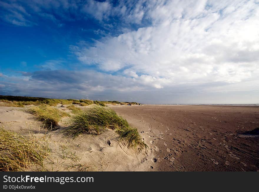 Sand dunes and ocean