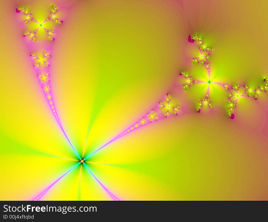 Garland of beautiful flowers on lite yellow background. Garland of beautiful flowers on lite yellow background