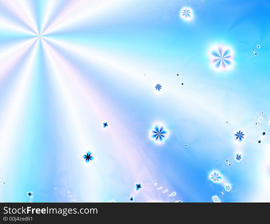 Beautiful falling snowflakes on a blue background