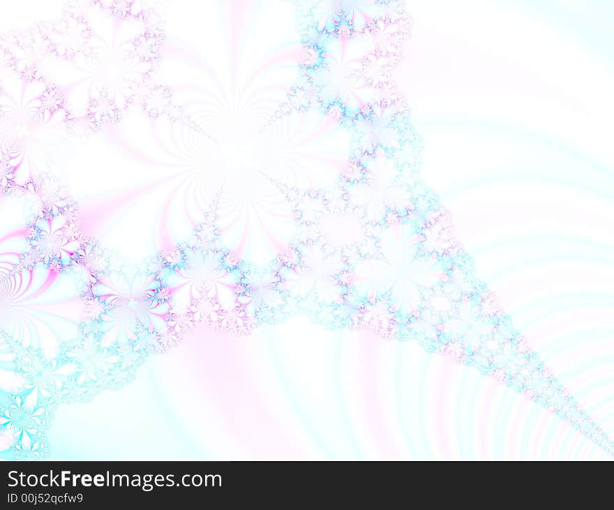 Beautiful abstract ice-ferns on a wintry background