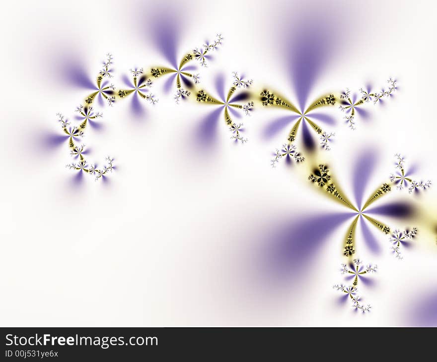 Garland of flowers on gray background