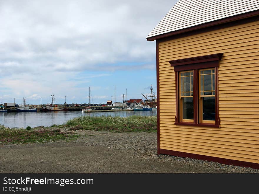 Boats and buildings.