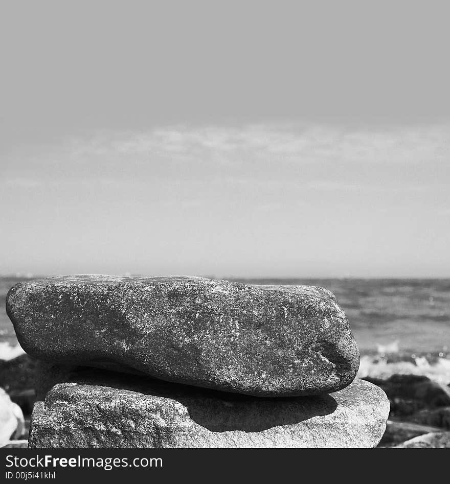 Two stones by the sea