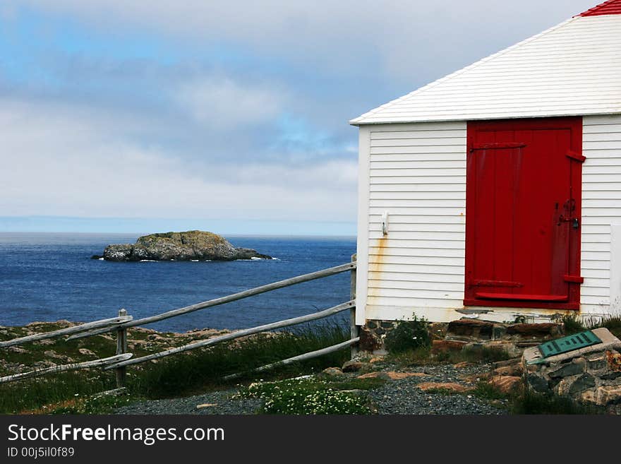 Exterior of the Bonavista Lighthouse in Newfoundland, Canada - travel and tourism. Exterior of the Bonavista Lighthouse in Newfoundland, Canada - travel and tourism.