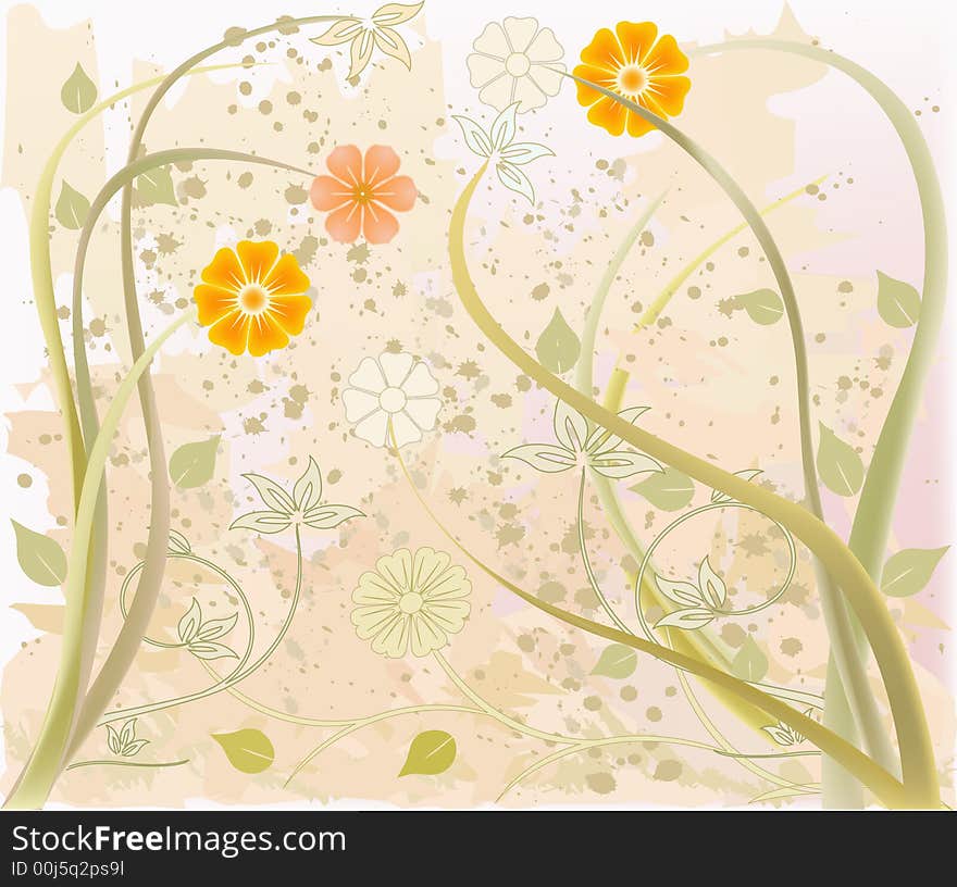 Abstract art floral vector