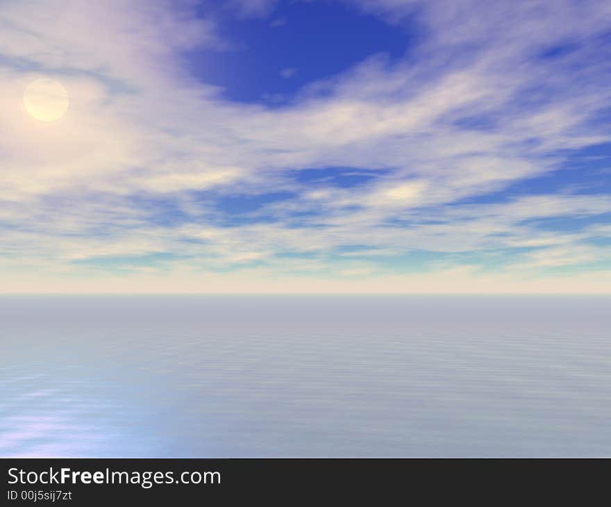 Beautiful afternoon landscape.3d image. Beautiful afternoon landscape.3d image.