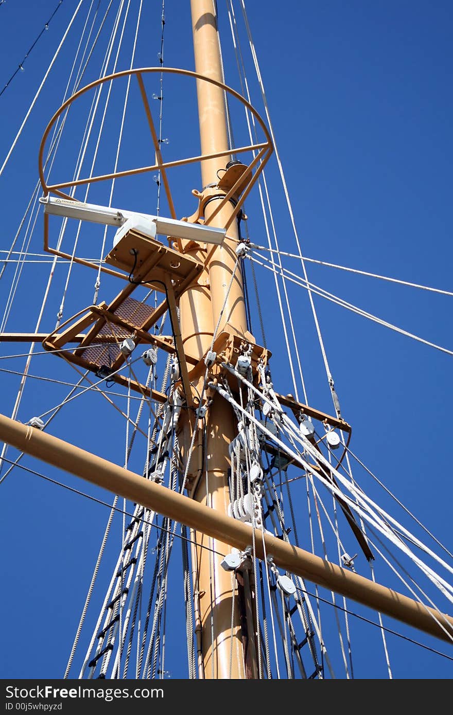 Mast of a sailor ship. Mast of a sailor ship