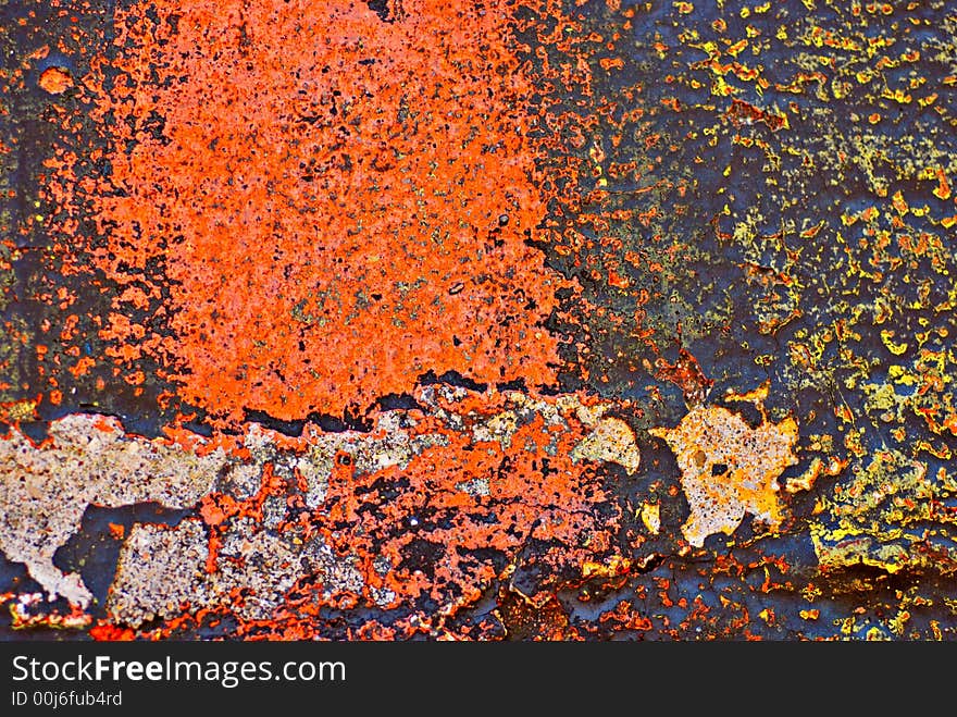 Deteriorating painted brick wall stylized with grunge effects (part of a photo illustration series). Deteriorating painted brick wall stylized with grunge effects (part of a photo illustration series)