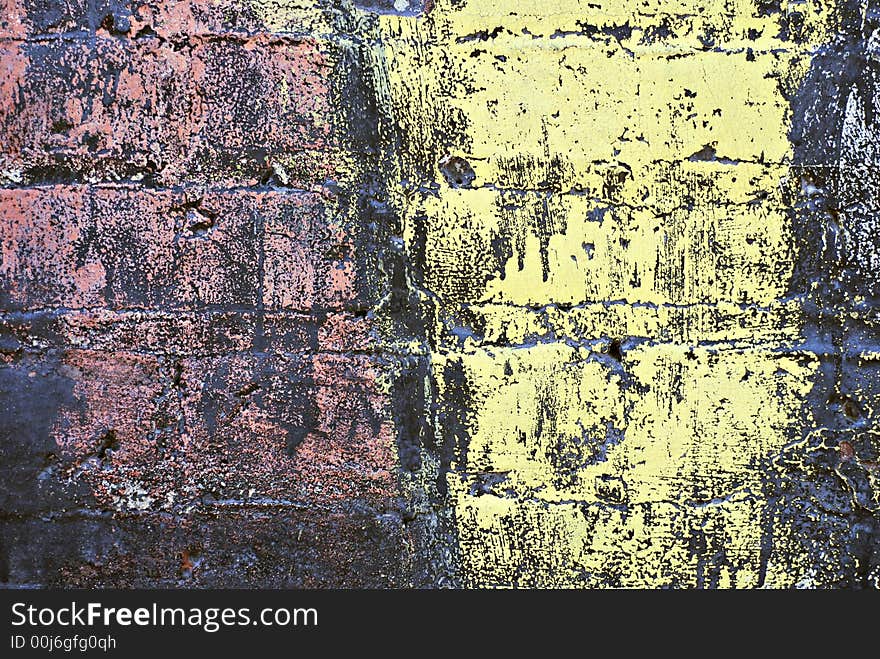 Grunge Painted Brick Wall