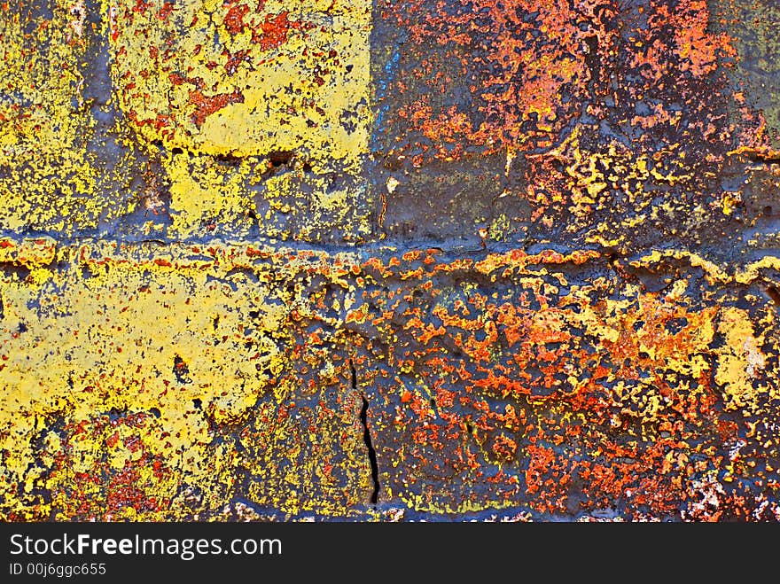 Grunge Painted Brick Wall