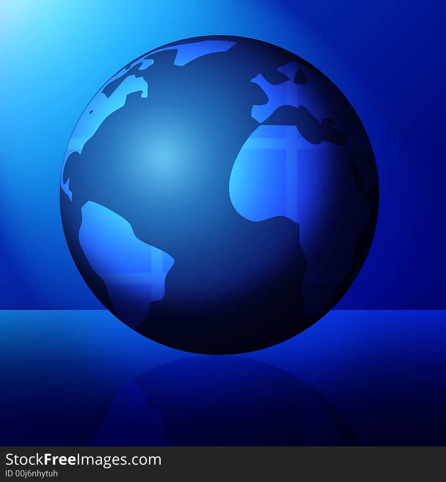 A spotlight on the planet in shades of blue. A spotlight on the planet in shades of blue.