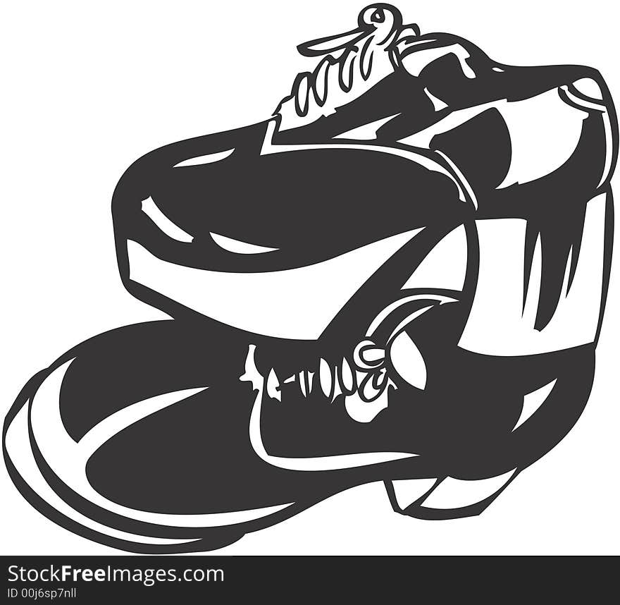 Pair of shoes, retro-style illustration