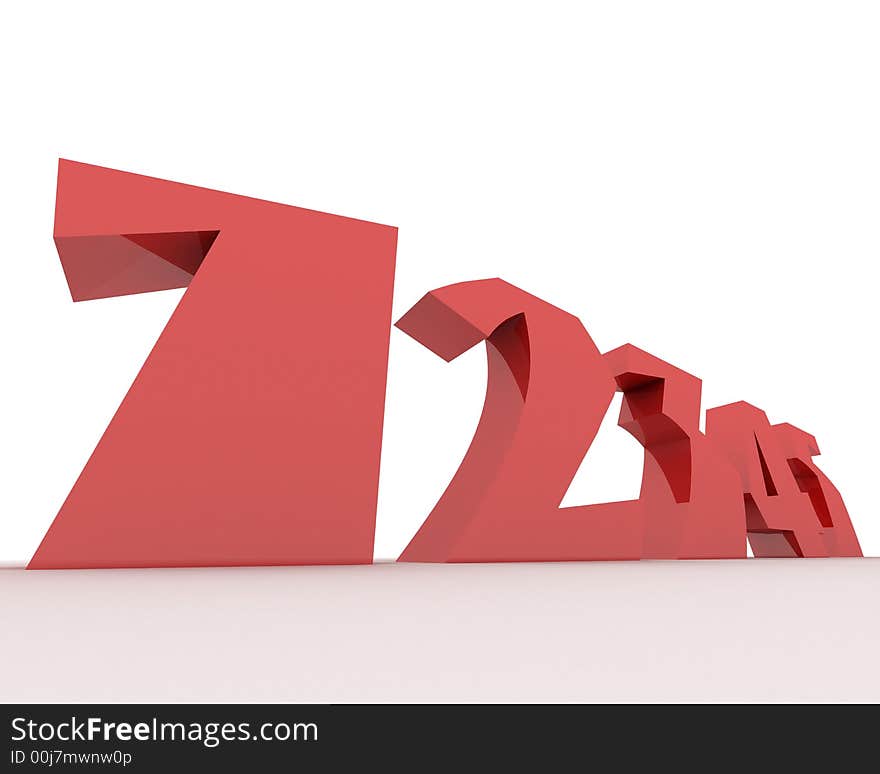 Numbers on white background made in 3d. Numbers on white background made in 3d