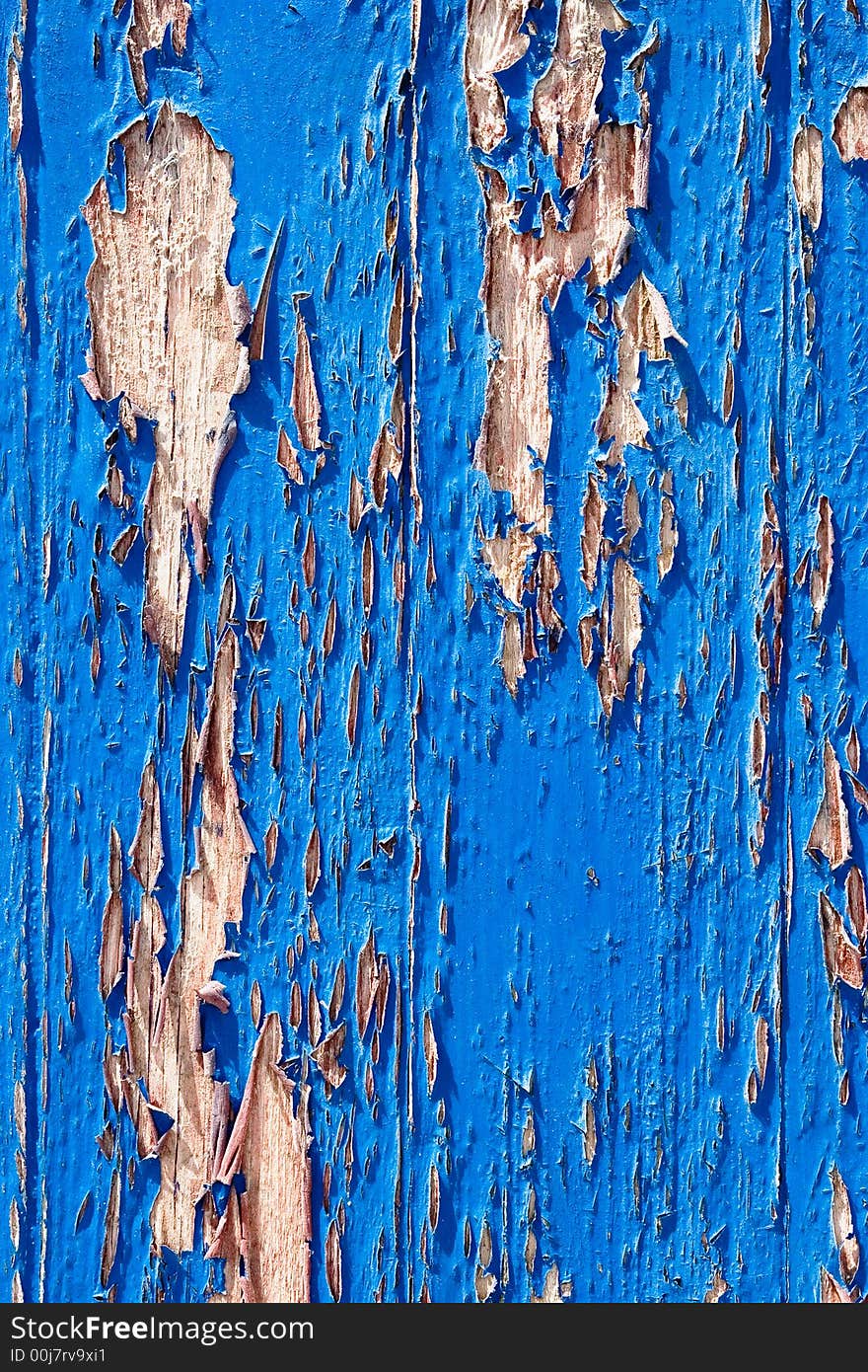 Old wooden door, old blue paint