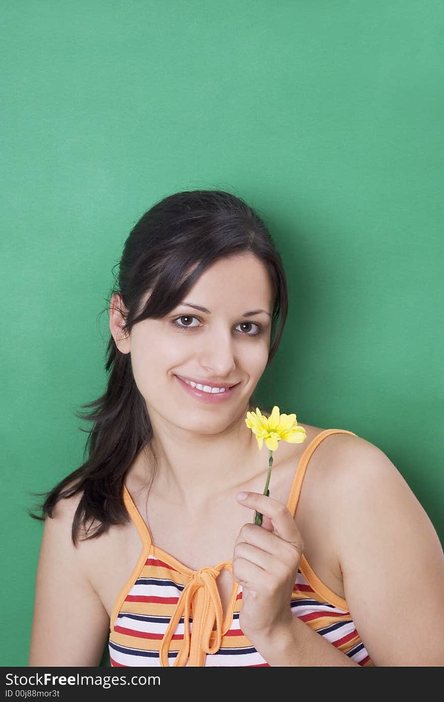 Girl with yellow flower