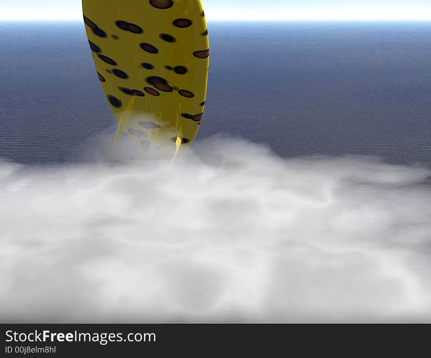 Illustration 3d: surf on the wave