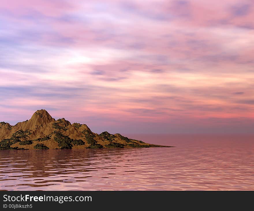 Beautiful sunset over the sea. Beautiful sunset over the sea