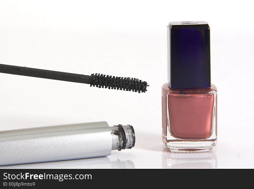 Mascara and nail enamel