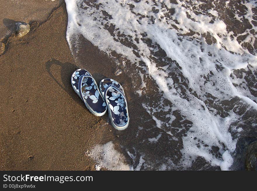 Sandals on sand