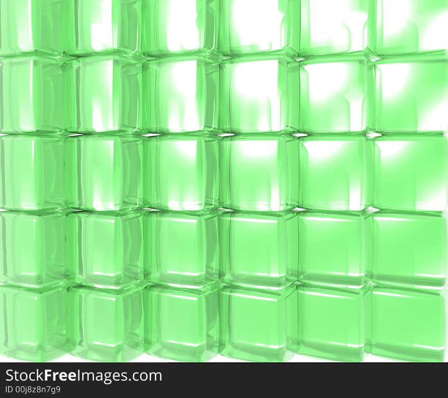 A wall of computer generated gel cubes. A wall of computer generated gel cubes.