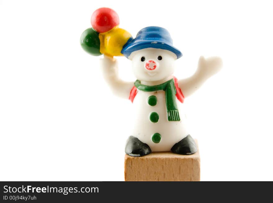 Little snowman with 3 balls in the hand