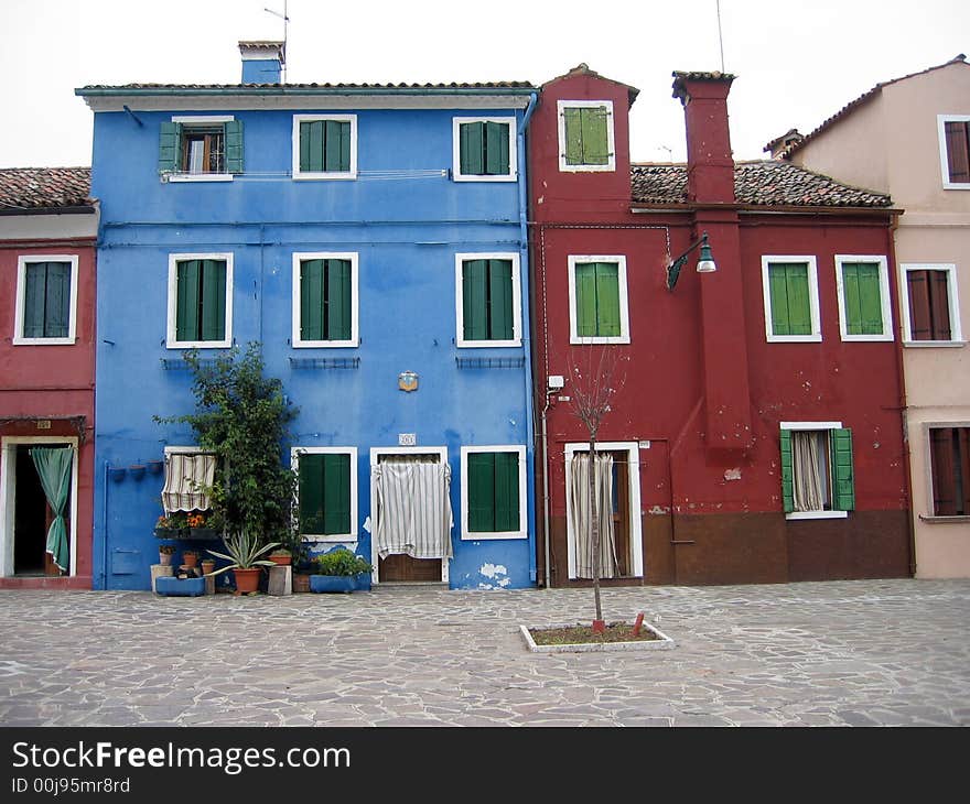 Coloured houses in Burano (Venice, Italy)