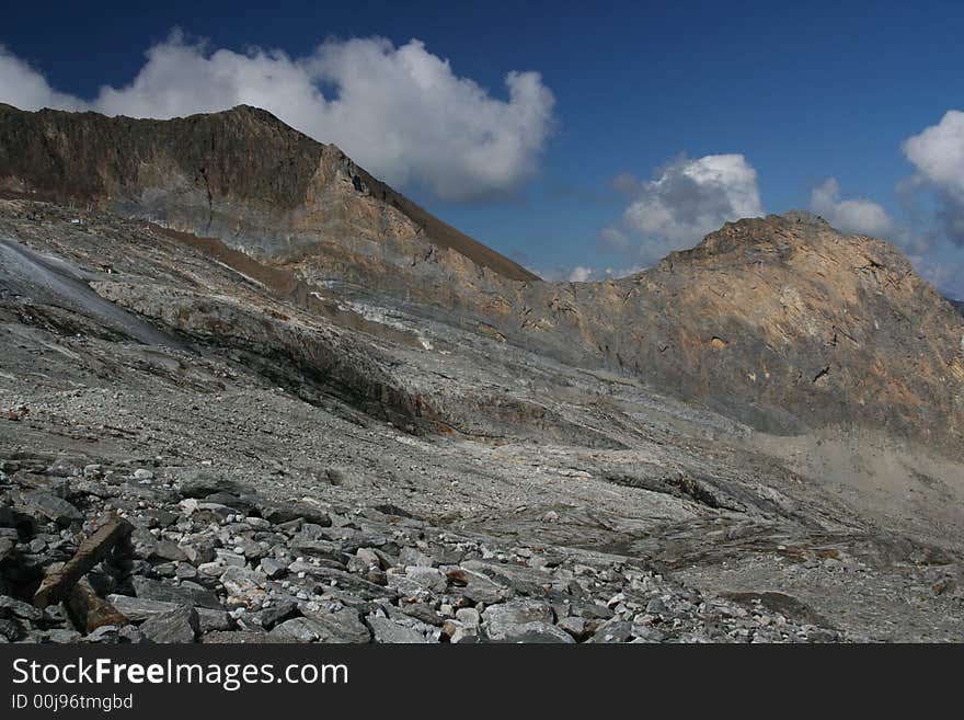 Detail of Hintertux glacier in Austrian Tirol