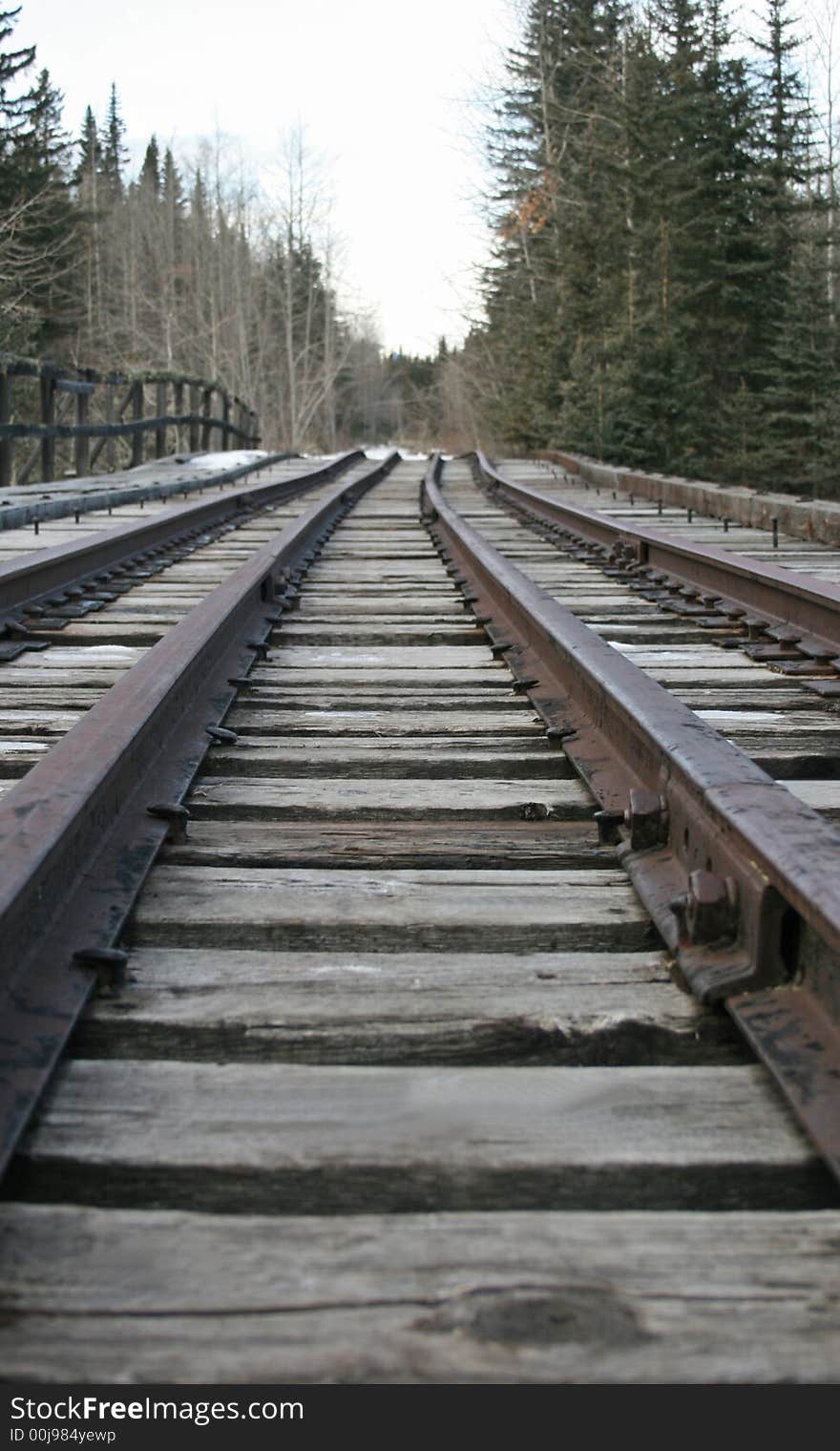 Abandoned mining railroad tracks stretching into the distance. Abandoned mining railroad tracks stretching into the distance.