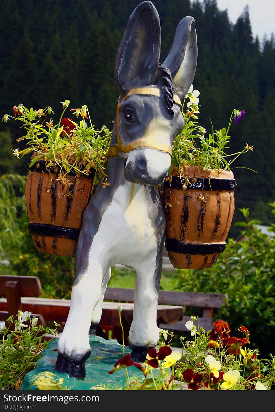 Donkey With Flowers