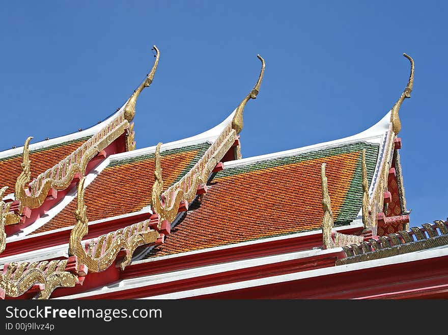 Close up of the roof of a Thai temple. Close up of the roof of a Thai temple