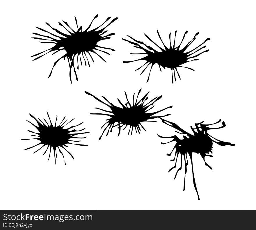 Spilled of a black paint on a white background. Vector illustration. Spilled of a black paint on a white background. Vector illustration