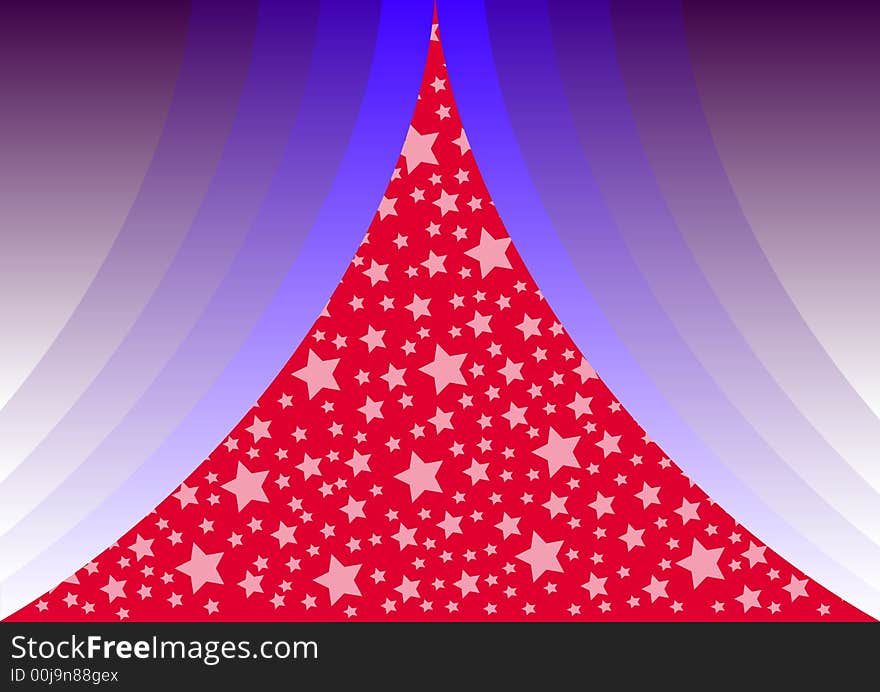 Blue gradient curtains on the left and right and a red background with stars. Also available as Illustrator-file. Blue gradient curtains on the left and right and a red background with stars. Also available as Illustrator-file