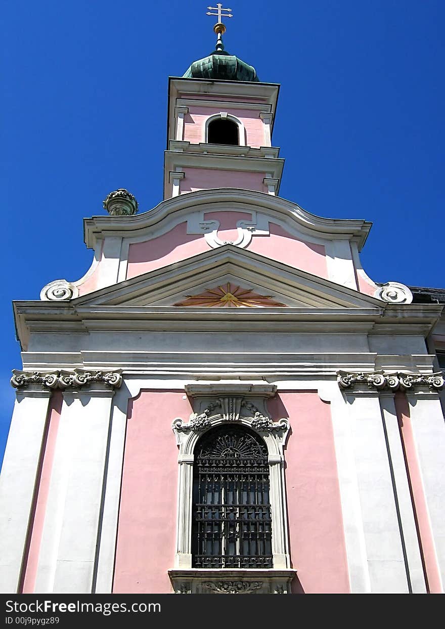 Little pink church in Austria