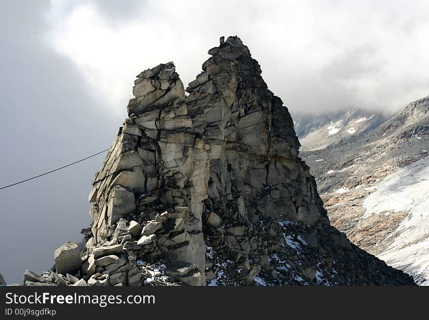 Detail of Hintertux glacier Austrian Tirol