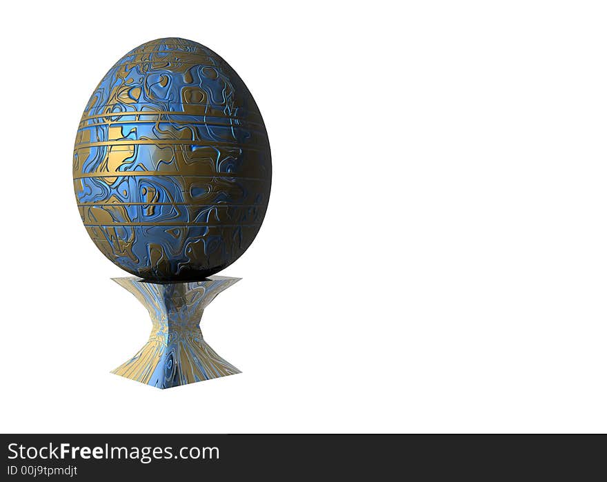 Egg on a support, blue egg