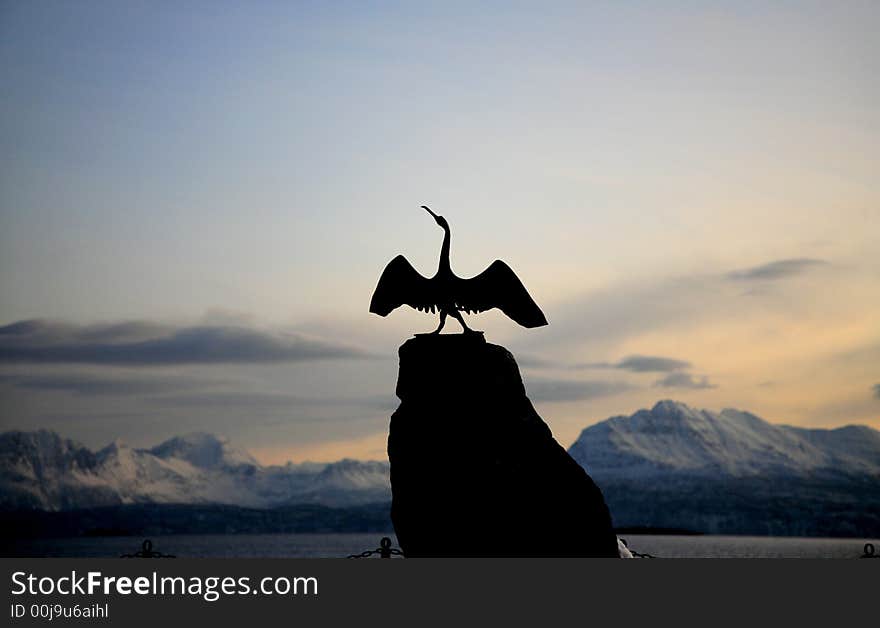 Cormorant Statue