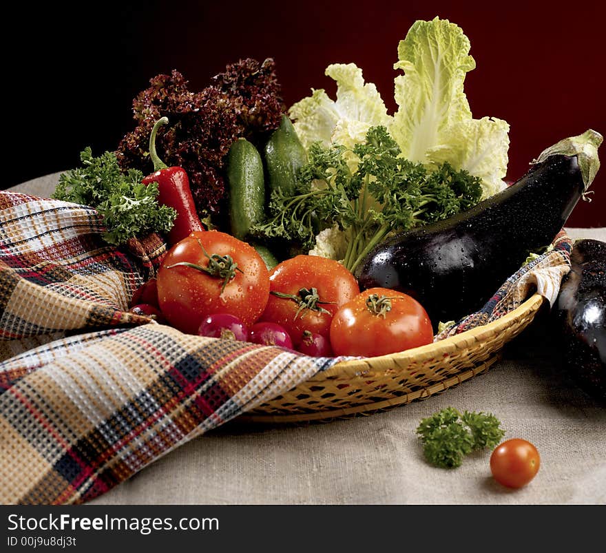 The vegetarian salad, vegetables on the table. The vegetarian salad, vegetables on the table.