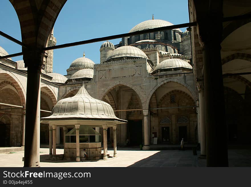 Courtyard of mosque in Istanbul