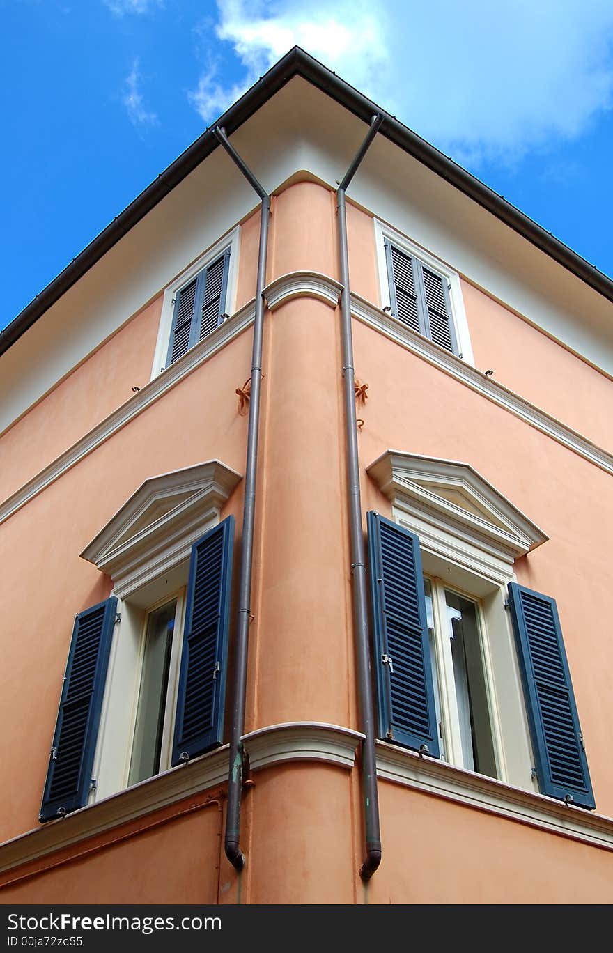 Angle of a house with windows