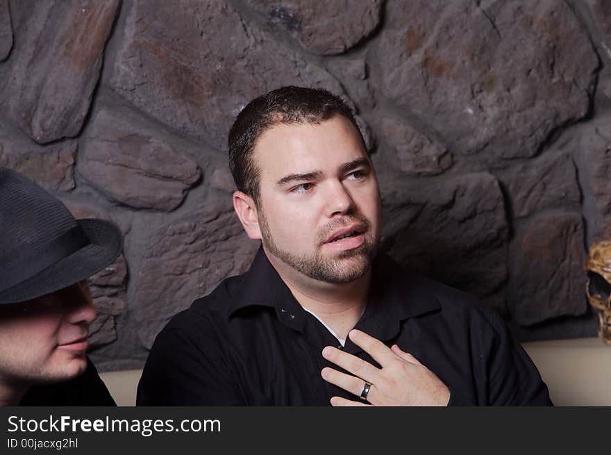 Young man wearing a black shirt