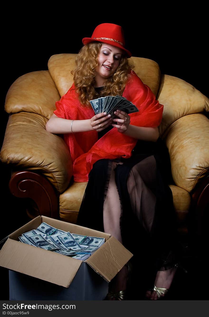 A series of photos ii? the woman and money. A series of photos ii? the woman and money.