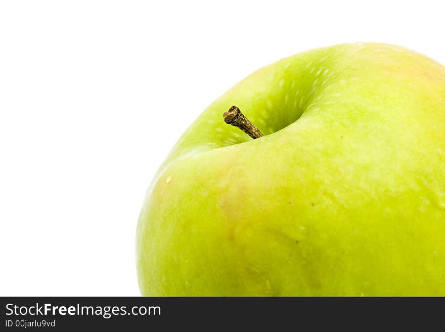 Delicious granny smith apple isolated on white