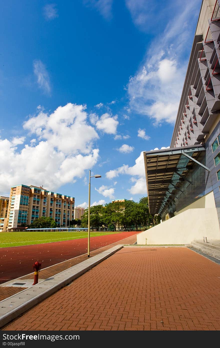 Nanyang Junior College's track and grandstand on a great day. Nanyang Junior College's track and grandstand on a great day.