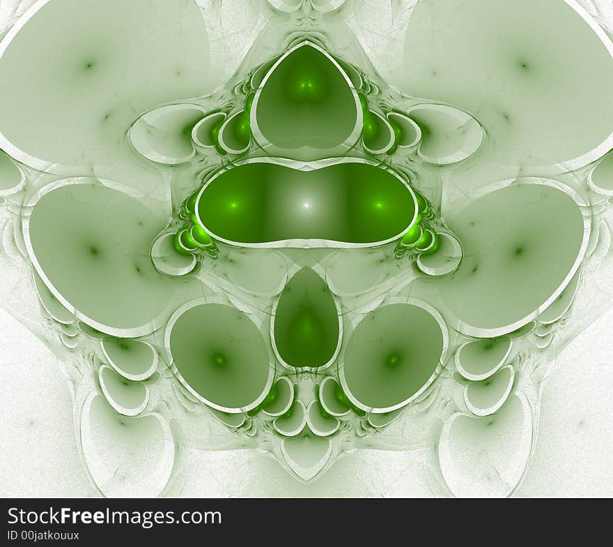 Abstract green tech flame on the white background