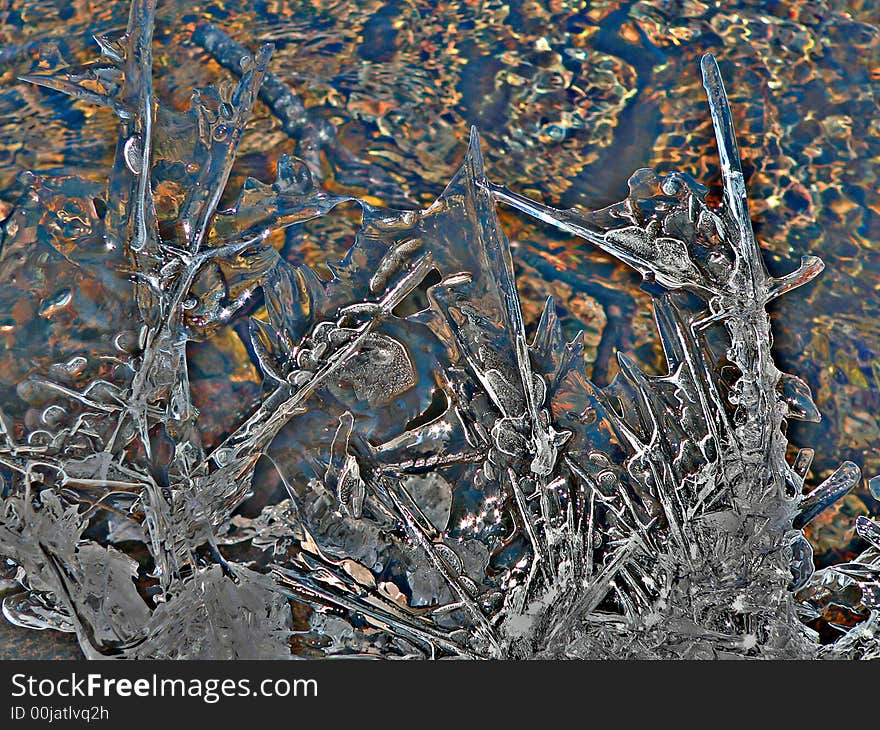 Abstract. A close up of the fancy melting ice and water after filter of Photoshop. Abstract. A close up of the fancy melting ice and water after filter of Photoshop.