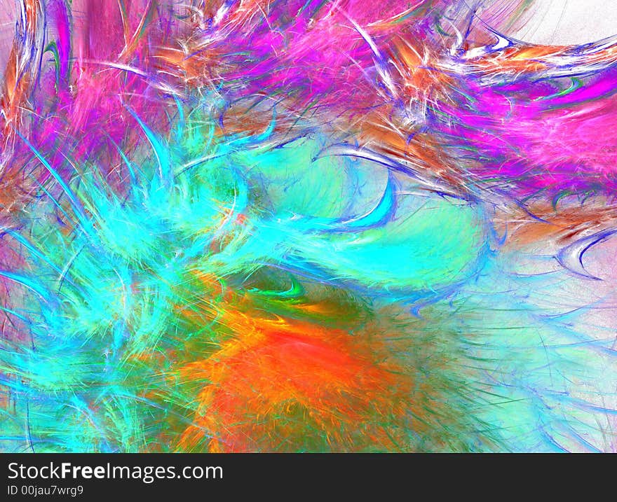 Abstract colourful flame on the white background